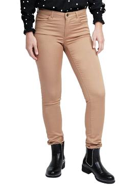 Pantalon Naf Naf Basico Camel para Mujer