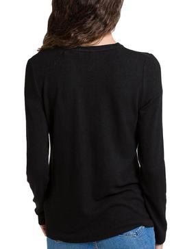 Camiseta Naf Naf Plumetis Negro para Mujer