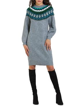 Vestido Naf Naf Jacquard Gris para Mujer