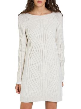 Vestido Naf Naf Trenzado Beige para Mujer