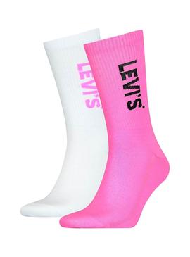 Calcetines Levis Neon Sport Rosa para Mujer