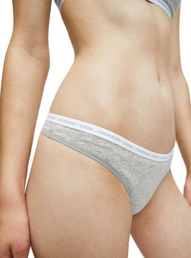 Tanga Calvin Klein Pack 2 Gris para Mujer