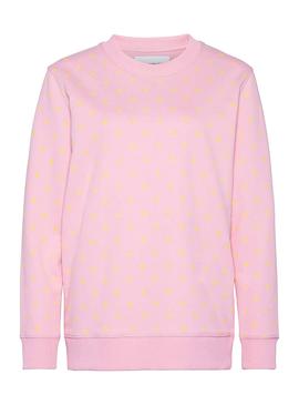 Sudadera Calvin Klein Monogram Print Rosa Mujer