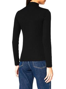Jersey Tommy Jeans Mock Negro para Mujer