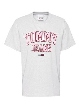 Camiseta Tommy Jeans Collegiate Gris para Mujer