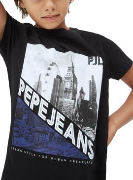 Camiseta Pepe Jeans Filippo Negro Para Niño