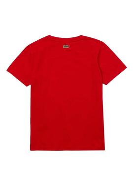 Camiseta Lacoste Basic Croco Rojo para Niño