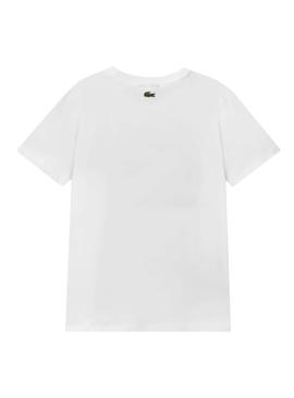 Camiseta Lacoste Basic Croco Blanco para Niño