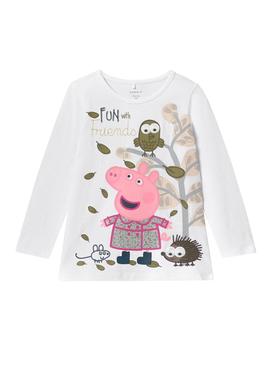 Camiseta Name It Pepa Pig Lina Blanco Niña