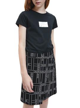 Camiseta Calvin Klein Monogram Negro para Niña