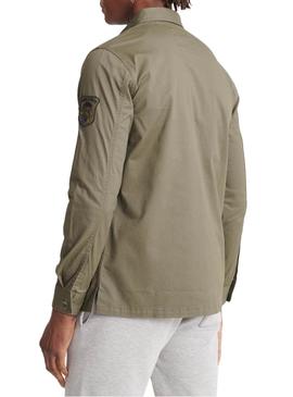 Camisa Superdry Military Patched Verde Hombre