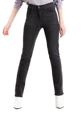  Vaquero Levis 724 High Rise Straight Negro Mujer