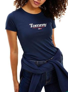 Camiseta Tommy Jeans Essential Marino para Mujer