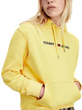 Sudadera Tommy Jeans Linear Amarillo para Mujer