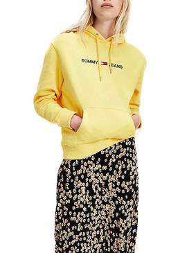 Sudadera Tommy Jeans Linear Amarillo para Mujer