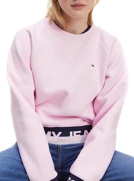 Sudadera Tommy Jeans Branded Hem Rosa para Mujer