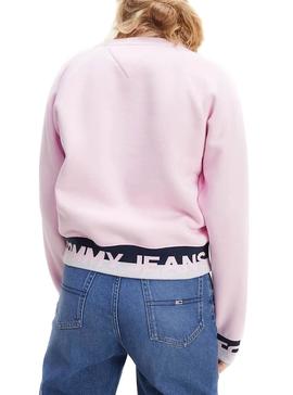 Sudadera Tommy Jeans Branded Hem Rosa para Mujer