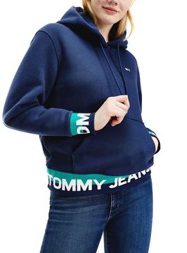 Sudadera Tommy Jeans Branded Hem Marino para Mujer