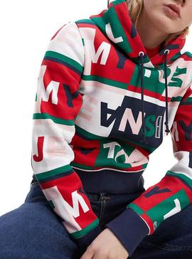 Sudadera Tommy Jeans Hoodie Multicolor Mujer
