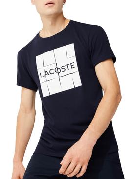 Camiseta Lacoste Geometric Marino para Hombre