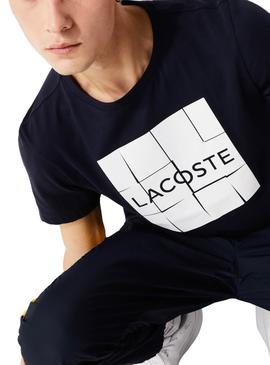 Camiseta Lacoste Geometric Marino para Hombre
