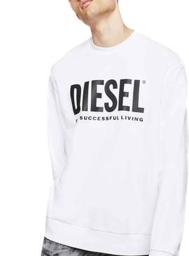 Sudadera Diesel Division Blanco para Hombre