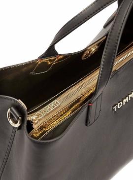 Bolso Tommy Hilfiger Satchel Iconic Negro Mujer