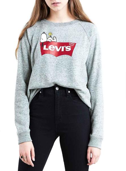 Sudadera Peanuts Snoopy Gris Mujer