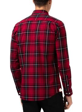 Camisa Lacoste Popelin Rojo para Hombre