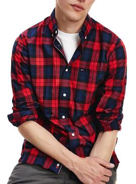 Camisa Tommy Hilfiger Watch Check Rojo Hombre