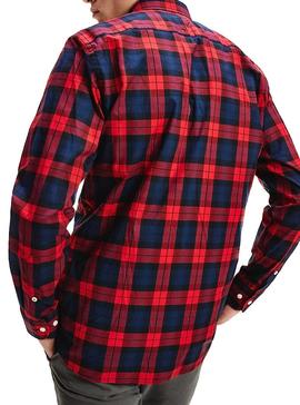 Camisa Tommy Hilfiger Watch Check Rojo Hombre