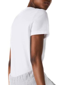 Camiseta Lacoste Sport Block Croc Blanco Mujer