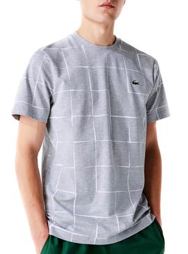 Camiseta Lacoste Sport Graphic Gris para Hombre