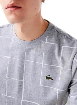 Camiseta Lacoste Sport Graphic Gris para Hombre