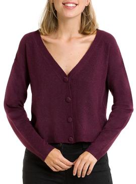 Chaqueta Naf Naf Cárdigan con Botones Granate