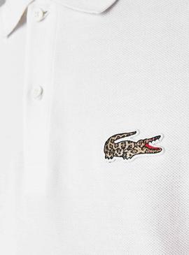 Polo Lacoste x National Geographic Blanco Leopard