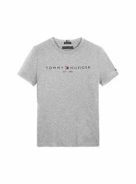 Camiseta Tommy Hilfiger Essencial Logo Gris Niño