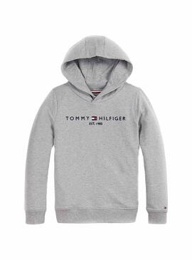 Sudadera Tommy Hilfiger Essential Hoodie Gris Niño