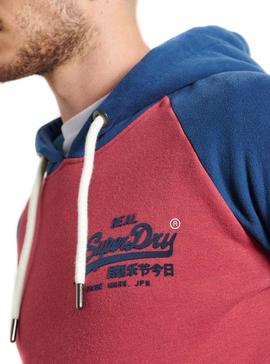 Sudadera Superdry Varsity Raglan Rojo para Hombre