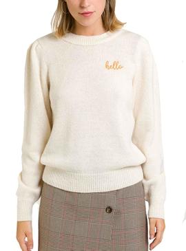 Jersey Naf Naf Hello Beige para Mujer