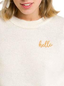 Jersey Naf Naf Hello Beige para Mujer