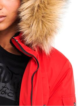 Parka Superdry Nadare Microfibre Rojo Mujer