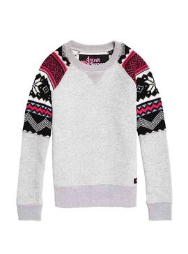 Sudadera Superdry Courchevel Knit Mix Gris Mujer