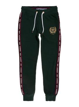 Pantalones Superdry Gia Tape Joggers Verde Mujer