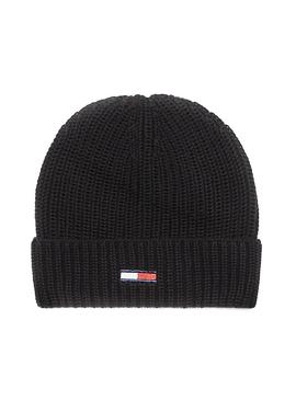 Gorro y Bufanda Tommy Jeans Basic Rib Negro 