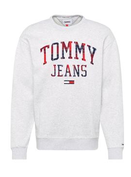 Sudadera Tommy Jeans Graphic Gris para Hombre