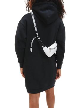 Vestido Calvin Klein Logo Hoodie Negro para Mujer