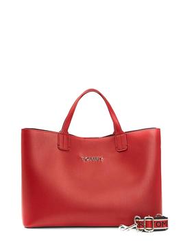 Bolso Tommy Hilfiger Satchel Iconic Rojo Mujer