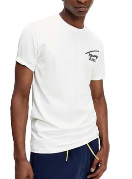Camiseta Tommy Jeans Stretch Blanco para Hombre