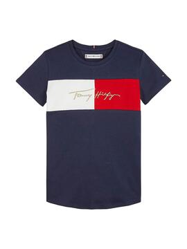 Camiseta Tommy Hilfiger Icon Azul Marino para Niña